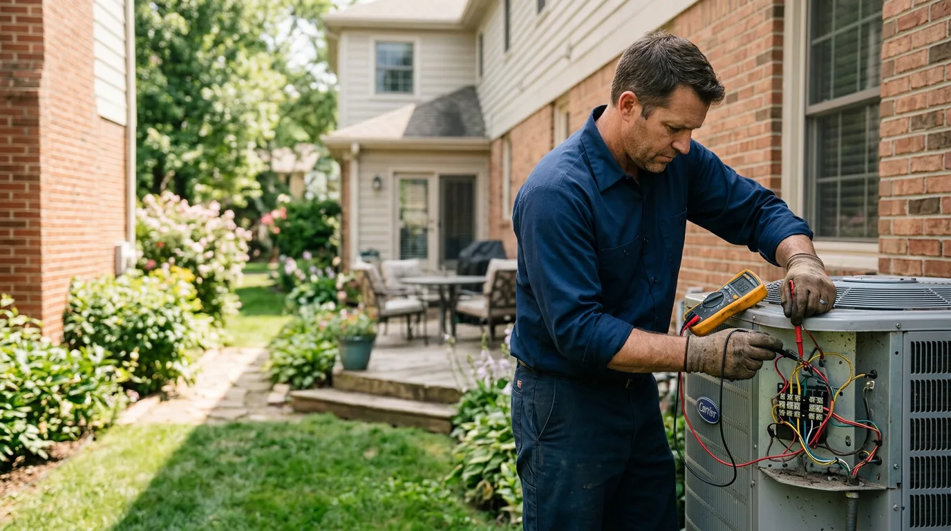 HVAC technician working near Manitou, OK